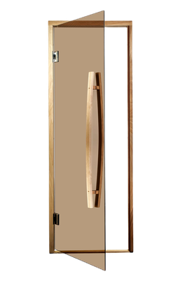 Дверь для сауны MBDoor, Орех, Бронза, с доводчиком, без порога (1.8/1.9, 0.8, 0.1)